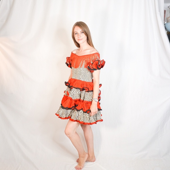 VINTAGE Circus Costume Ruffle Fringe Dress 00 XXS - Picture 4 of 7